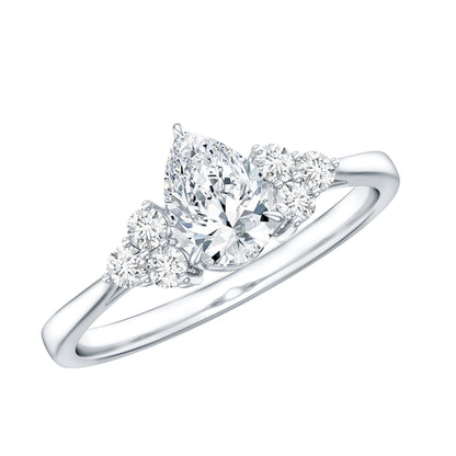 Brilliant Cut Moissanite Trio Engagement Ring For Women