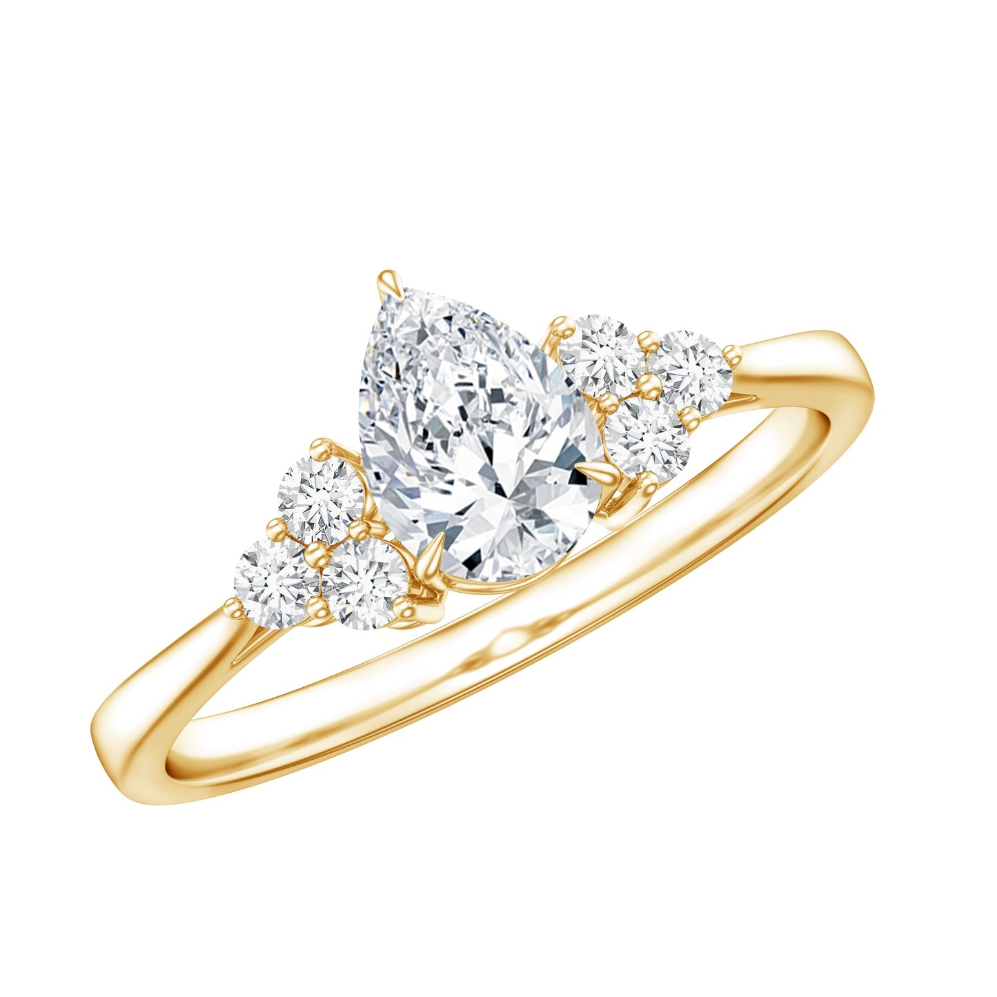 Brilliant Cut Moissanite Trio Engagement Ring For Women