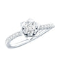 Certified Moissanite Rose Flower Engagement Ring