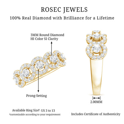 Classic Diamond Half Eternity Wedding Anniversary Ring