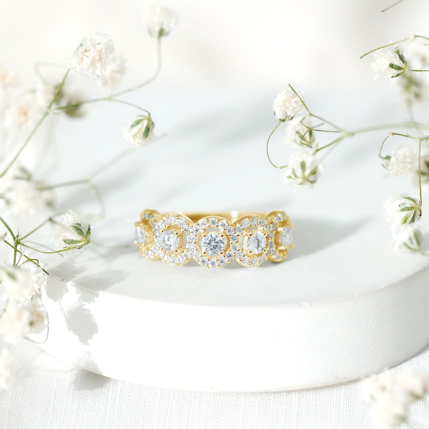 Classic Diamond Half Eternity Wedding Anniversary Ring