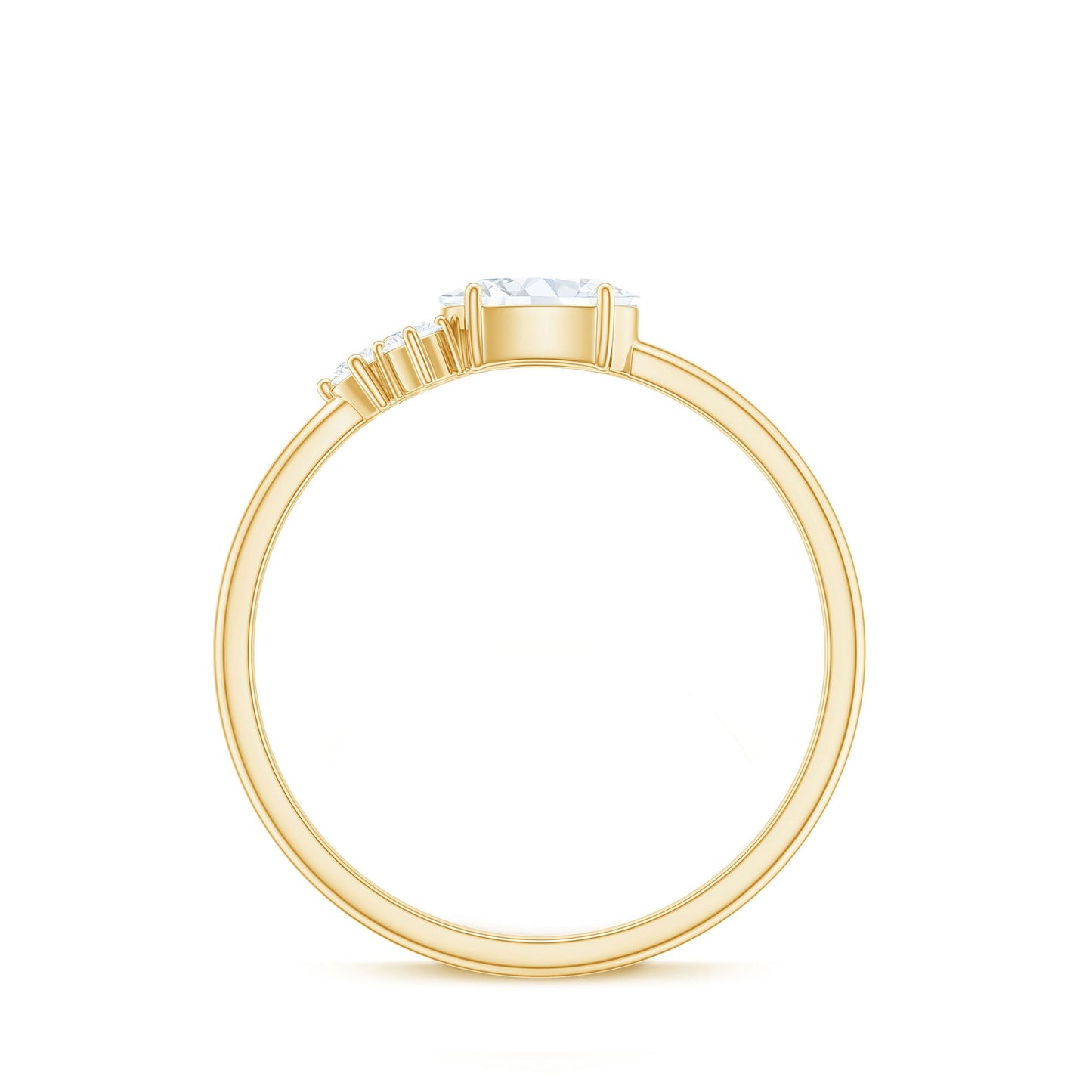 Oval and Round Moissanite Promise Ring for Her