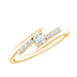 Round Cut Moissanite Promise Ring with Bypass Shank