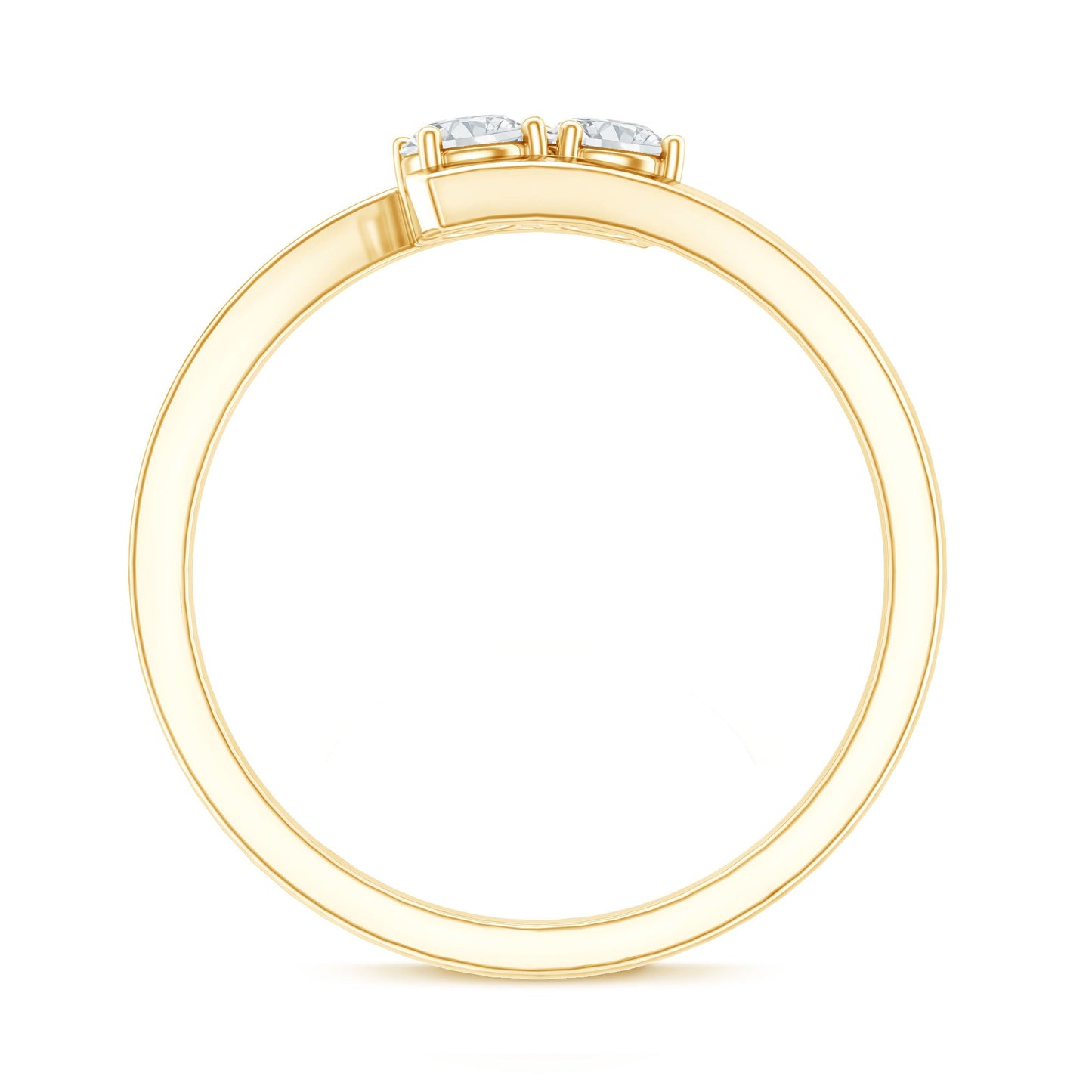 Certified Two Stone Moissanite Commitment Ring For Her