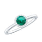 Certified 0.8 Carat Lab Grown Emerald Promise Ring with Diamond Halo
