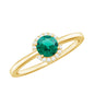 Certified 0.8 Carat Lab Grown Emerald Promise Ring with Diamond Halo