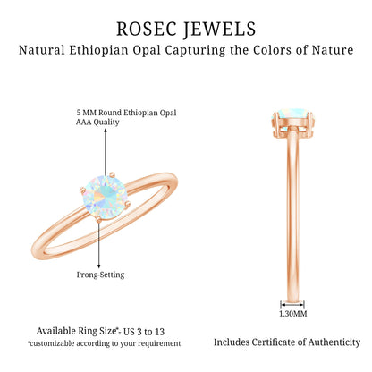 Natural Ethiopian Opal October Birthstone Ring
