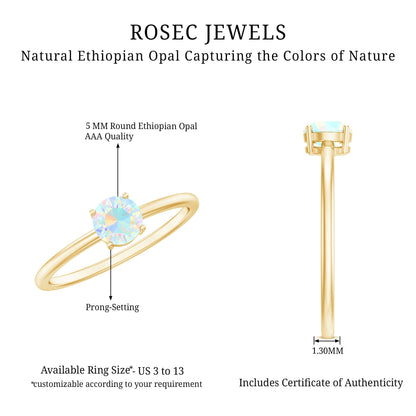 Natural Ethiopian Opal October Birthstone Ring