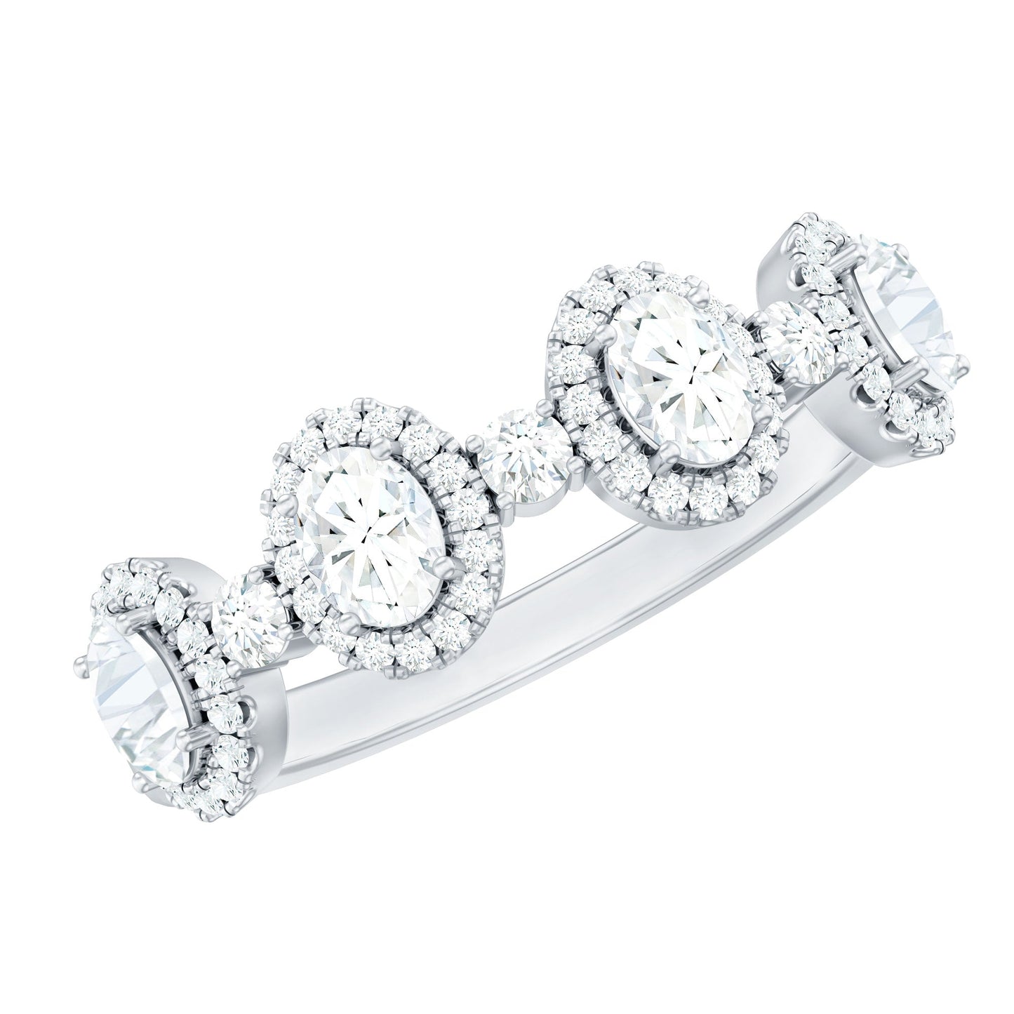 Designer Moissanite Anniversary Ring with Certificate