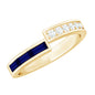 Natural Blue Sapphire Diamond Anniversary Band Ring