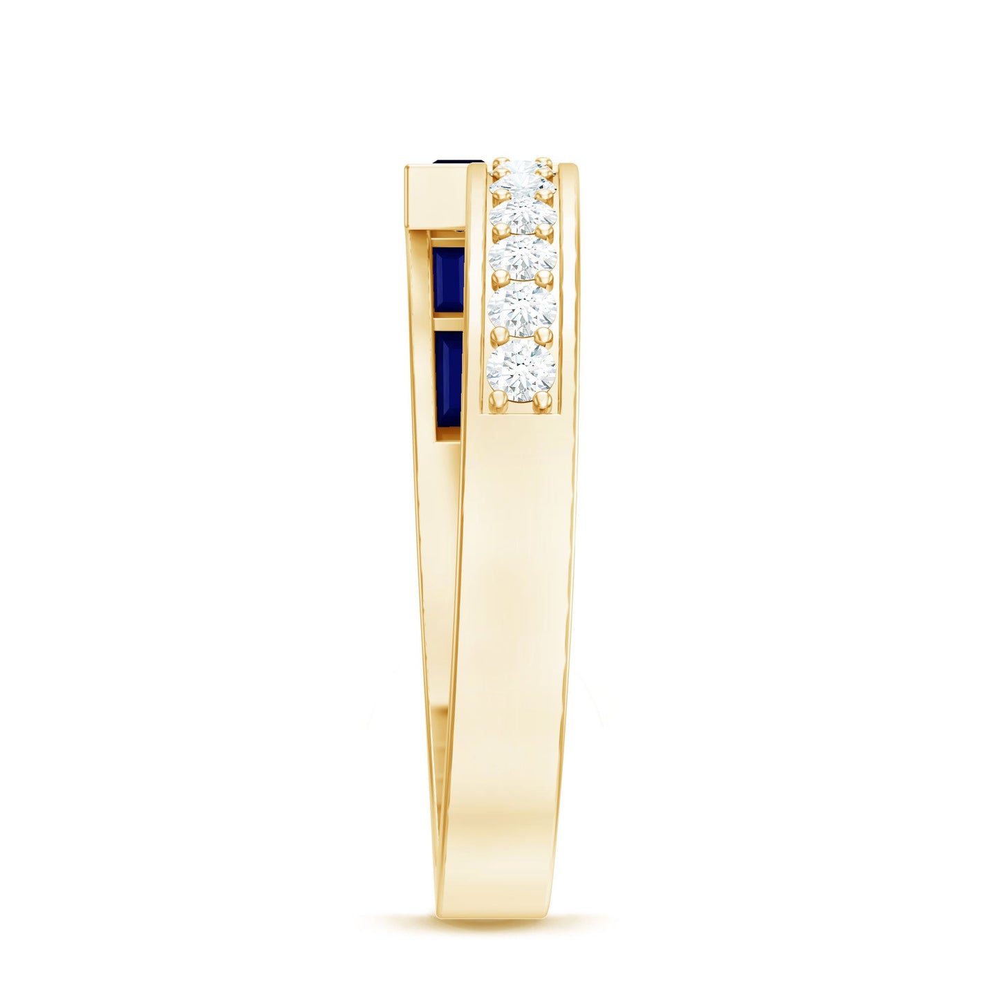 Natural Blue Sapphire Diamond Anniversary Band Ring