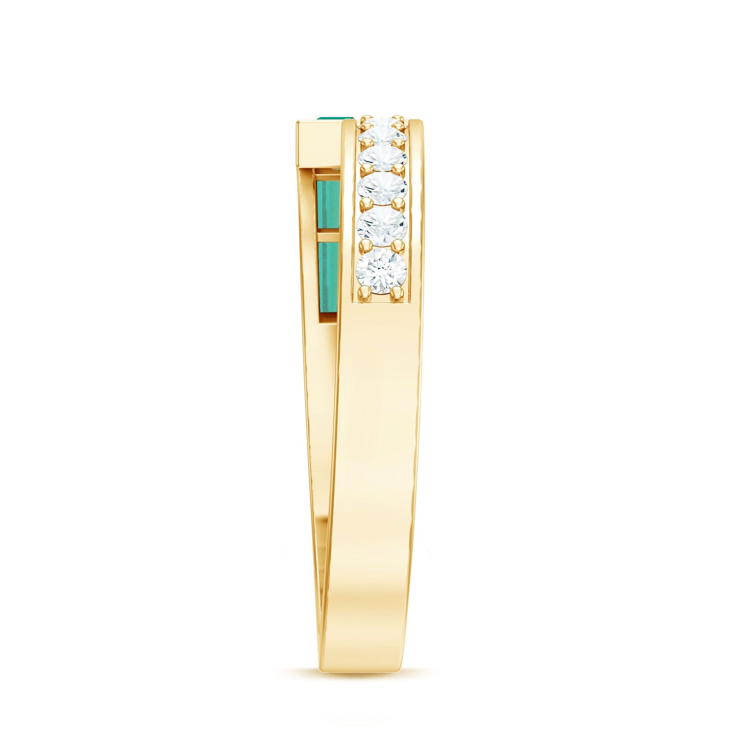 Certified Baguette Lab Grown Emerald Diamond Anniversary Band Ring