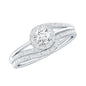 Round Moissanite Bypass Wedding Ring Set