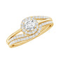 Round Moissanite Bypass Wedding Ring Set