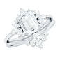 Designer Emerald Cut Moissanite Wedding Ring Set for Women