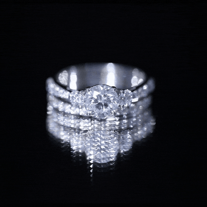 Certified Moissanite Classic Bridal Ring Set