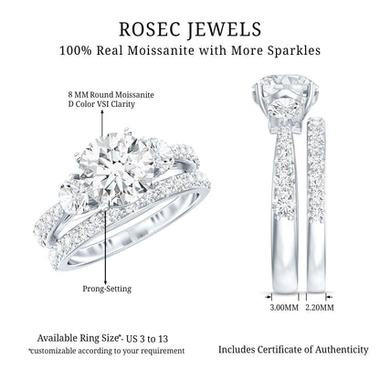 Certified Moissanite Classic Bridal Ring Set