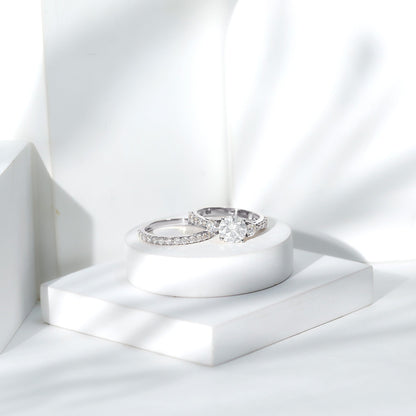 Certified Moissanite Classic Bridal Ring Set