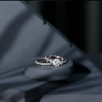 Certified Moissanite Classic Bridal Ring Set