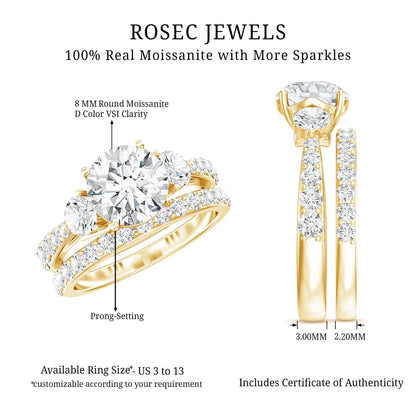 Certified Moissanite Classic Bridal Ring Set