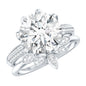 4.4 Carat Round Moissanite Flower Engagement Ring With Enhancer