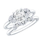 Round Cut Moissanite Bridal Ring Set with Certificate