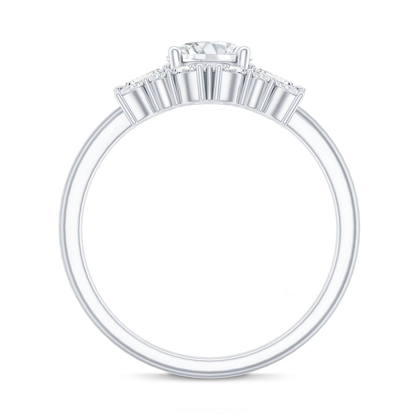 Round Cut Moissanite Bridal Ring Set with Certificate