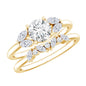 Round Cut Moissanite Bridal Ring Set with Certificate