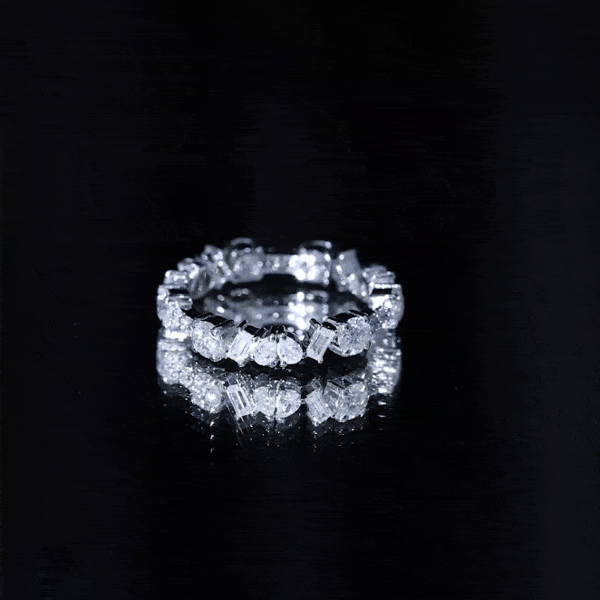 Certified Moissanite Designer Wedding Band Ring For Women