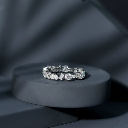 Certified Moissanite Designer Wedding Band Ring For Women