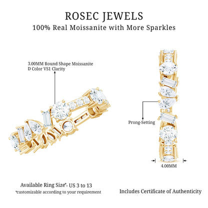Certified Moissanite Designer Wedding Band Ring For Women