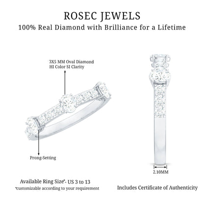Natural Diamond Half Eternity Band Ring