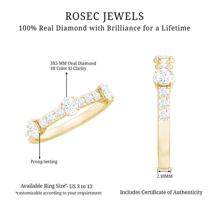 Natural Diamond Half Eternity Band Ring