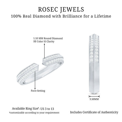 Certified Natural Diamond Anniversary Ring in Cuff Style