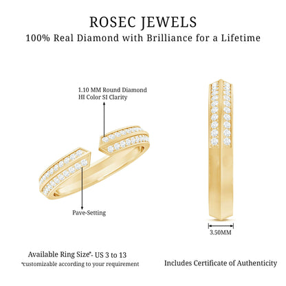 Certified Natural Diamond Anniversary Ring in Cuff Style