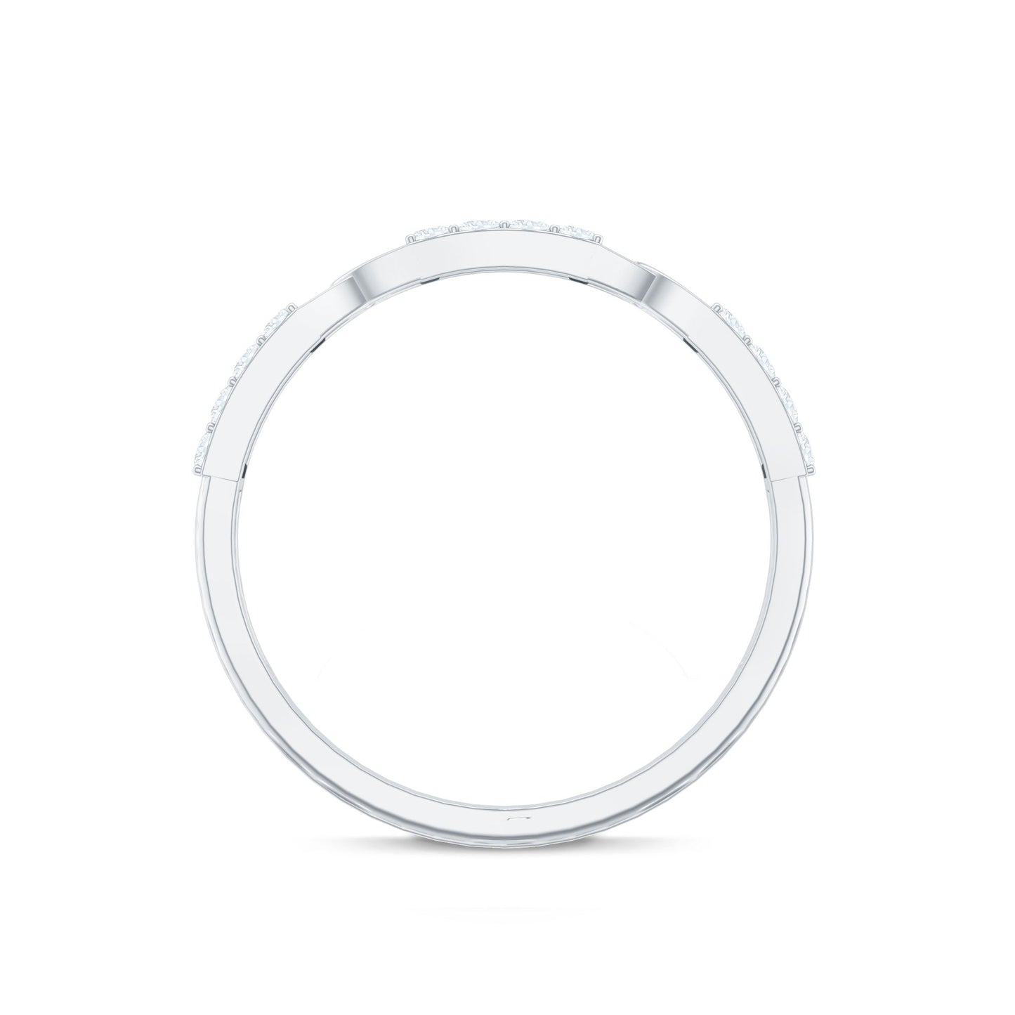 Certified Moissanite Interlocking Wedding Band