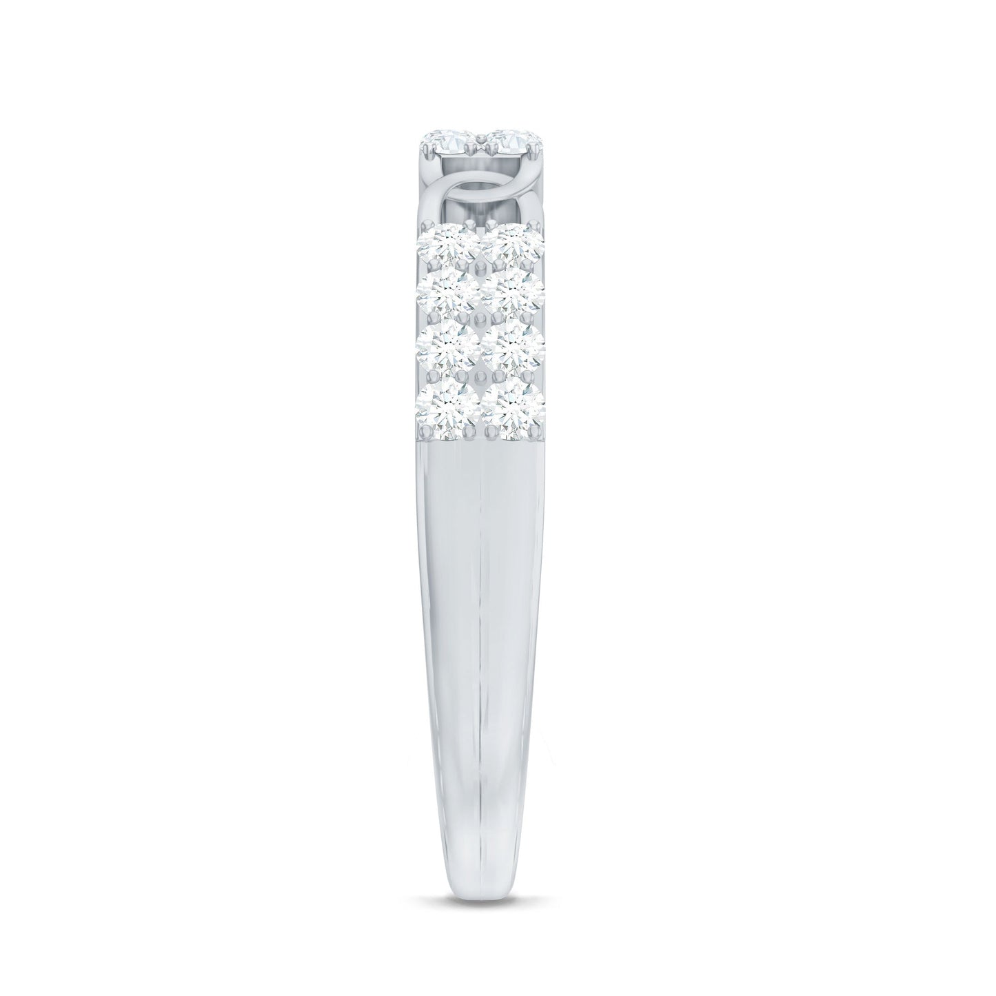 Certified Moissanite Interlocking Wedding Band