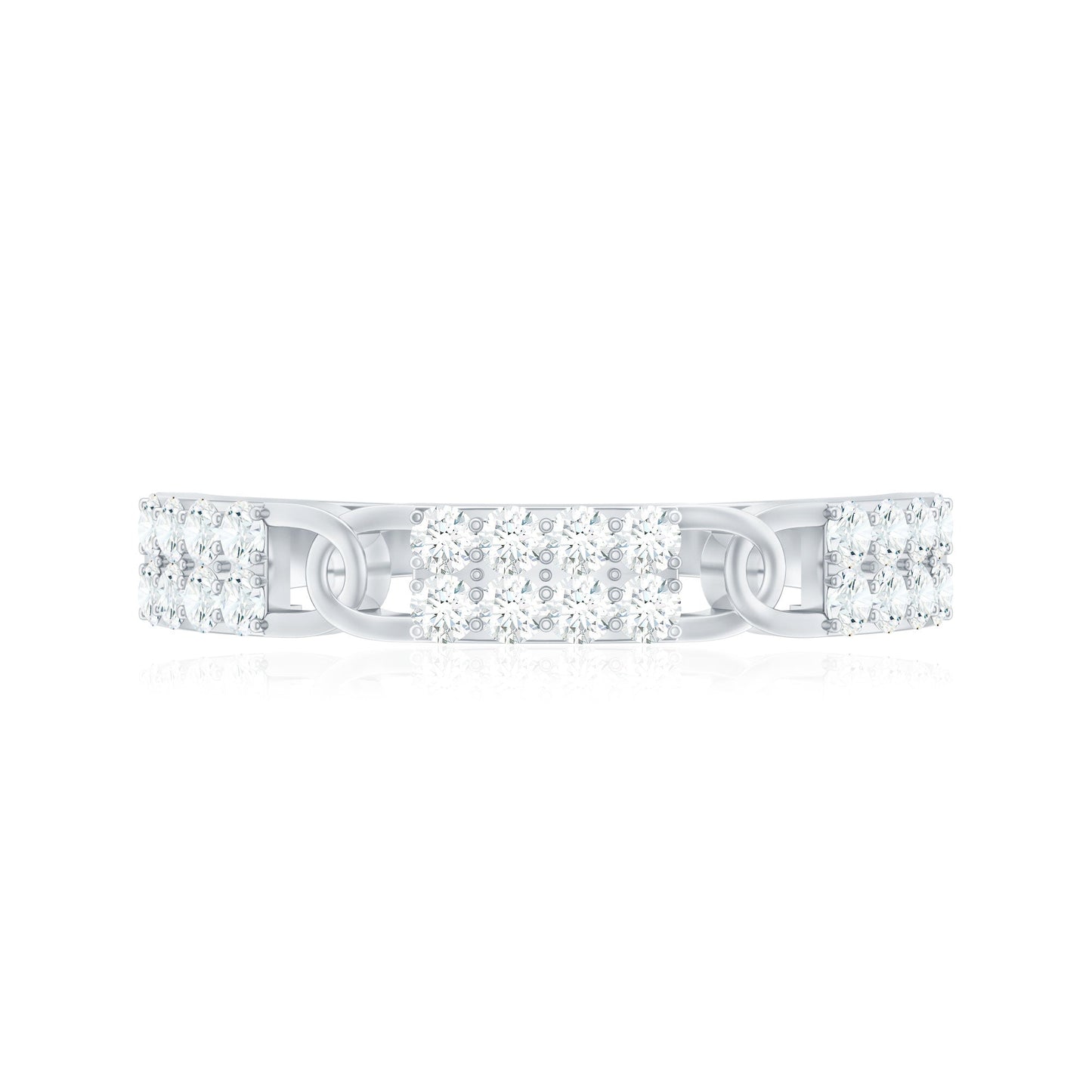 Certified Moissanite Interlocking Wedding Band