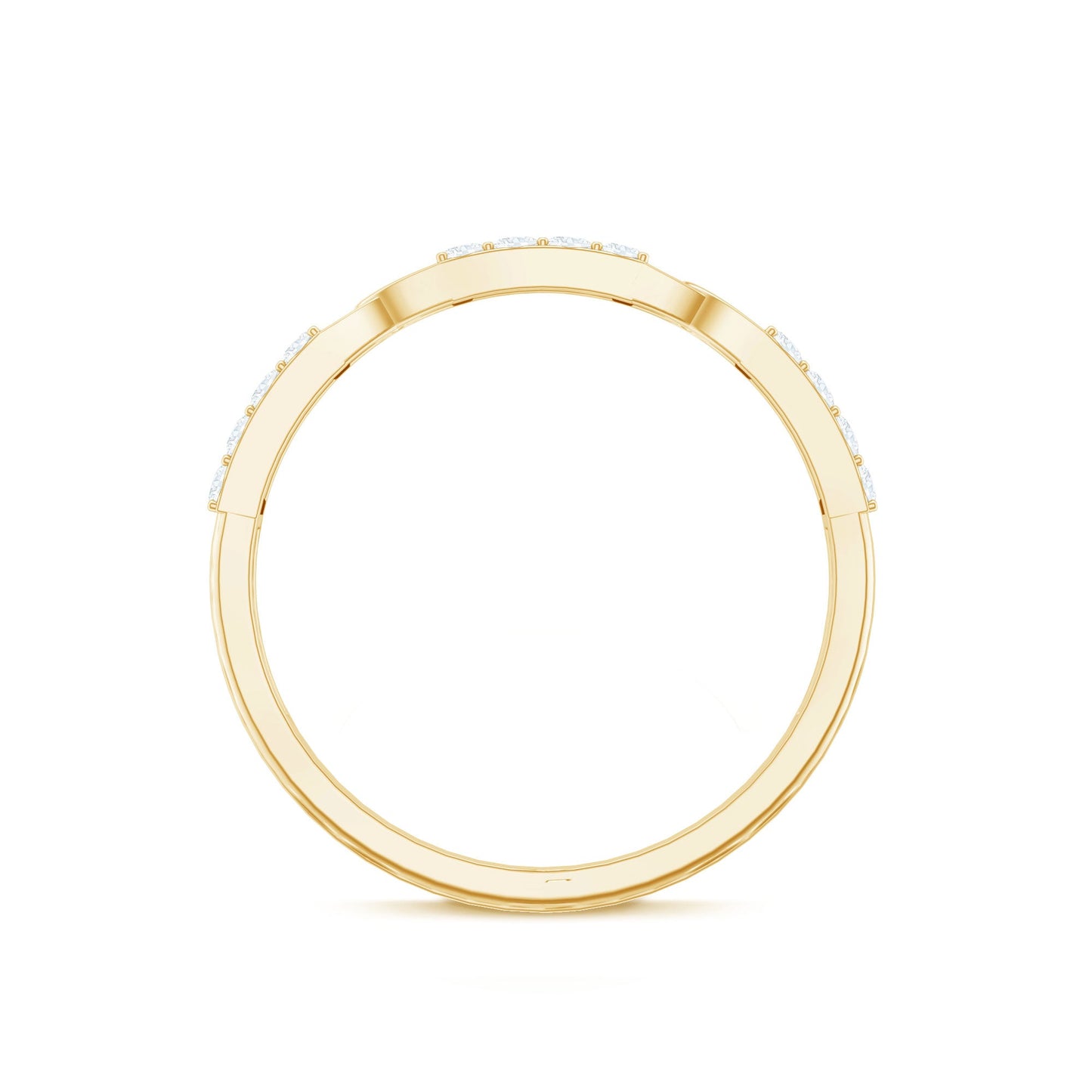 Certified Moissanite Interlocking Wedding Band