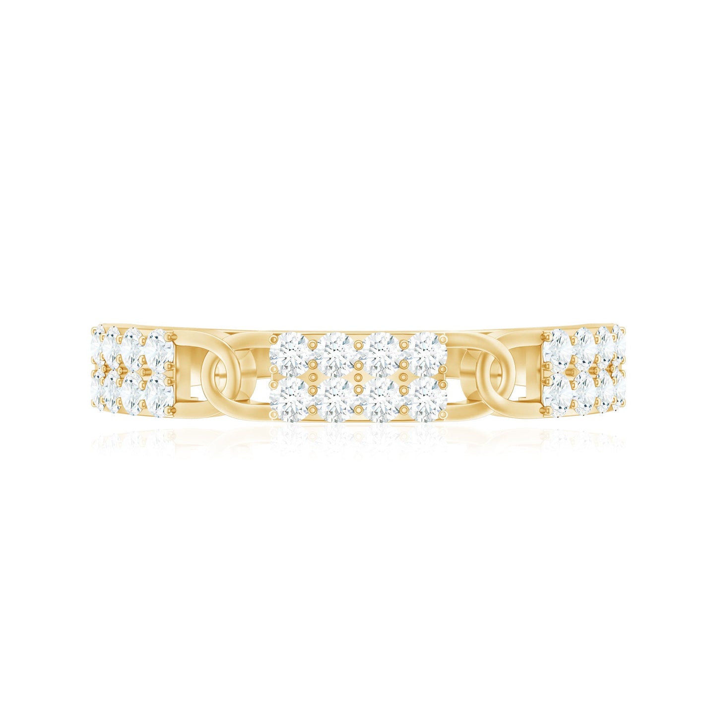 Certified Moissanite Interlocking Wedding Band