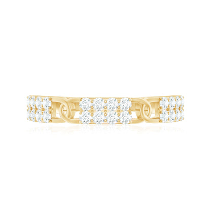 Certified Moissanite Interlocking Wedding Band