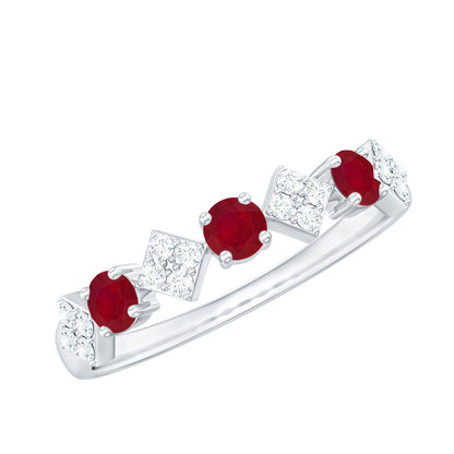 Real Ruby Diamond Half Eternity for Women