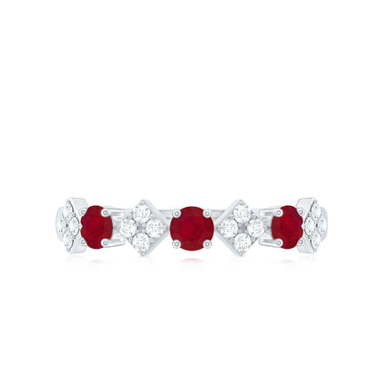 Real Ruby Diamond Half Eternity for Women