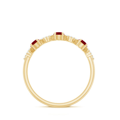 Real Ruby Diamond Half Eternity for Women