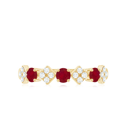 Real Ruby Diamond Half Eternity for Women
