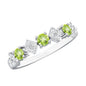 Natural Peridot Diamond Half Eternity Ring for Women