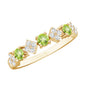 Natural Peridot Diamond Half Eternity Ring for Women
