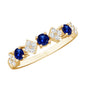 Certified Lab Grown Blue Sapphire Diamond Half Eternity Ring for Women