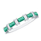 Certified Baguette Lab Grown Emerald Diamond Half Eternity Ring