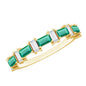 Certified Baguette Lab Grown Emerald Diamond Half Eternity Ring